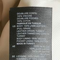 Pre Owned Sandro Beige Leather Zip-Up Jacket M