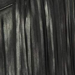 Sandro Black Leather Fringed Open Front Jacket L