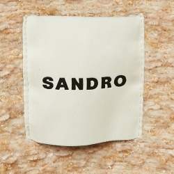 Sandro Beige Bernadette Tweed Trucker Jacket M