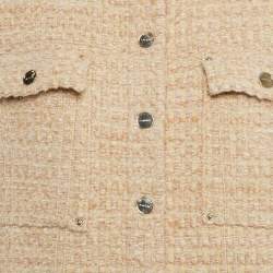 Sandro Beige Bernadette Tweed Trucker Jacket M