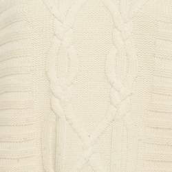 Pre Owned Sandro Cream Cable Knit Crewneck Sweater L