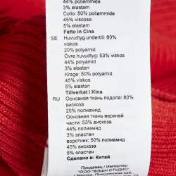 Pre Owned Sandro Red Stretch Knit Cut-Out Midi Dress S