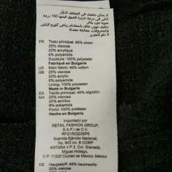 Pre Owned Sandro Black Tweed Pleated Button Front Mini Dress M