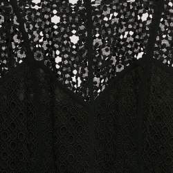 Pre Owned Sandro Black Lace Guipure Mini Dress S