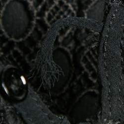 Pre Owned Sandro Black Lace Guipure Mini Dress S