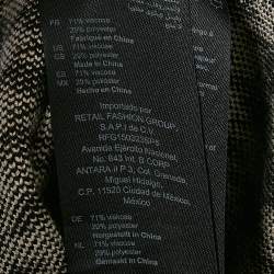 Sandro Black/Off White Houndstooth Knit Cardigan L