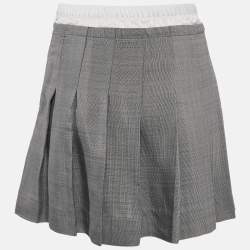 Sandro Grey Crepe Pleated Mini Skirt S