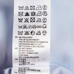 Pre Owned Sandro Blue Corded Lace Semi Sheer Midi Dress M