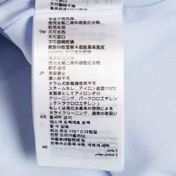 Pre Owned Sandro Blue Corded Lace Semi Sheer Midi Dress M