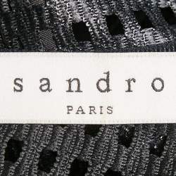 Sandro Black Lace Flared Sleeveless Mini Dress S