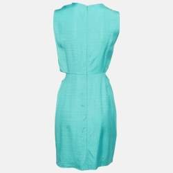 Pre Owned Sandro Green Crepe Cut-Out Sleeveless Mini Dress L