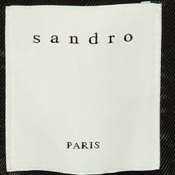 Pre Owned Sandro Black Wool Blend Double Breasted Blazer S