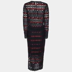 Sandro Blue/Burgundy Guipure Lace Skirt and Top Set S