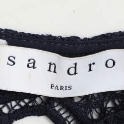 Sandro Blue/Burgundy Guipure Lace Skirt and Top Set S