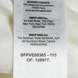 Sandro Off-White Wool Blend Double Breasted Tuxedo Blazer M