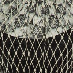 Pre Owned Sandro Black Embroidered Lace Knee Length Dress M