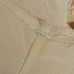 Sandro Off-White Silk Ruffled Tie-Up Neck Detail Blouse L