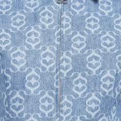 Sandro Blue Monogram Print Denim Jumpsuit S