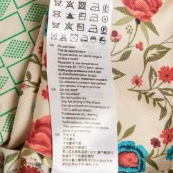 Pre Owned Sandro Pink Beige Floral Print Silk Open Back Mini Dress S