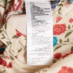 Pre Owned Sandro Pink Beige Floral Print Silk Open Back Mini Dress S