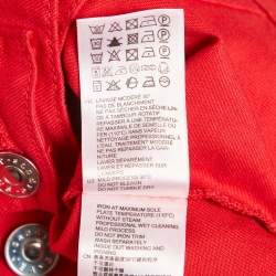 Sandro Red Denim Button Front Lace-Up Detail Jacket M