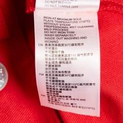 Sandro Red Denim Button Front Lace-Up Detail Jacket M