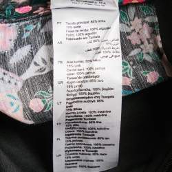 Pre Owned Sandro Multicolor Printed Ruffled Lace Trim Detail Mini Dress L