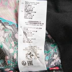 Pre Owned Sandro Multicolor Printed Ruffled Lace Trim Detail Mini Dress L