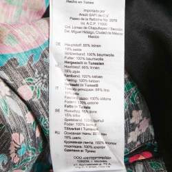 Pre Owned Sandro Multicolor Printed Ruffled Lace Trim Detail Mini Dress L