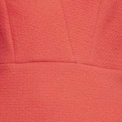 Pre Owned Sandro Orange Textured Jersey Tiered Mini Dress M