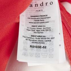 Pre Owned Sandro Orange Textured Jersey Tiered Mini Dress M