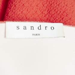 Pre Owned Sandro Orange Textured Jersey Tiered Mini Dress M