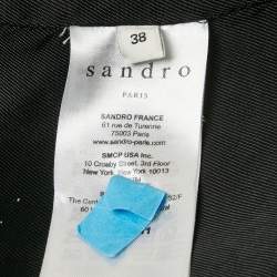 Sandro White Tweed Striped Hook Front Jacket M