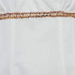 Pre Owned Sandro White Ramie Tiered Mini Dress M