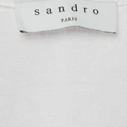 Pre Owned Sandro White Ramie Tiered Mini Dress M