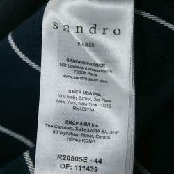 مملوكة مسبقًا Sandro Blue Striped Cotton Blend Mini Dress L