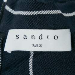 مملوكة مسبقًا Sandro Blue Striped Cotton Blend Mini Dress L