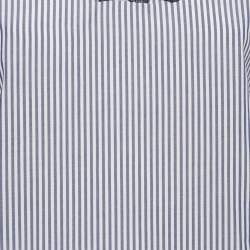Sandro Blue Striped Cotton Neck Detail Blouse S