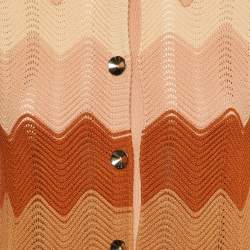 Pre Owned Sandro Multicolor Wavy Knit Shorts & Cardigan Set S 