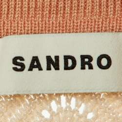 Pre Owned Sandro Multicolor Wavy Knit Shorts & Cardigan Set S 