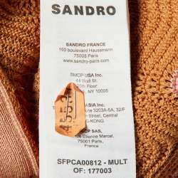Pre Owned Sandro Multicolor Wavy Knit Shorts & Cardigan Set S 