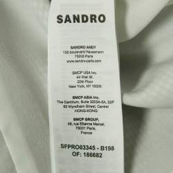 Pre Owned Sandro Black/White Houndstooth and Lace Emine Mini Dress M