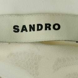 Pre Owned Sandro Black/White Houndstooth and Lace Emine Mini Dress M