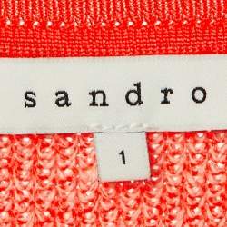 Sandro Orange Heavy Cotton and Polyester Knit Crew Neck Sweater S