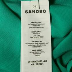 Pre Owned Sandro Green Lyocell Crystal Detail Tiered Long Dress S