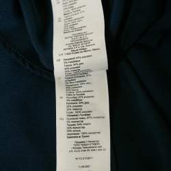 Pre Owned Sandro Navy Blue Polka Dot Print Lurex Crepe Neck Embellish Detail Mini Dress M