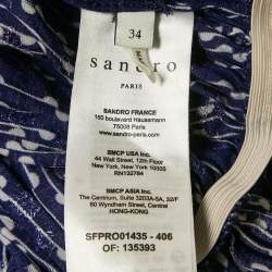 Sandro Blue Striped Satin Mini Dress M