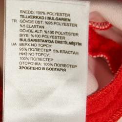 Pre Owned Sandro Orange Textured Jersey Ruffled Mini Dress L