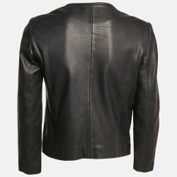 Sandro Black Hook Leather Jacket S