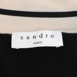 Sandro Black Wool Knit Full Sleeve V Neck Sweater M